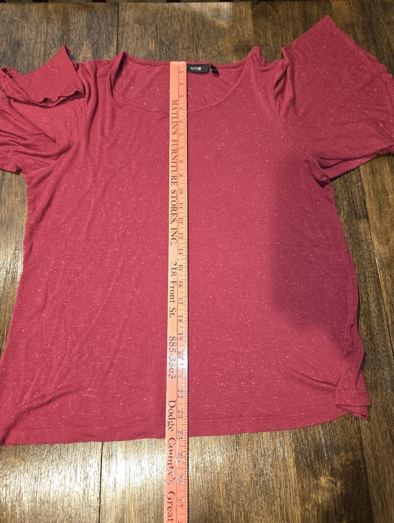 Apt. 9 Berry Speckled Scoop Neck Flutter Sleeve Top - Picture 9 of 9